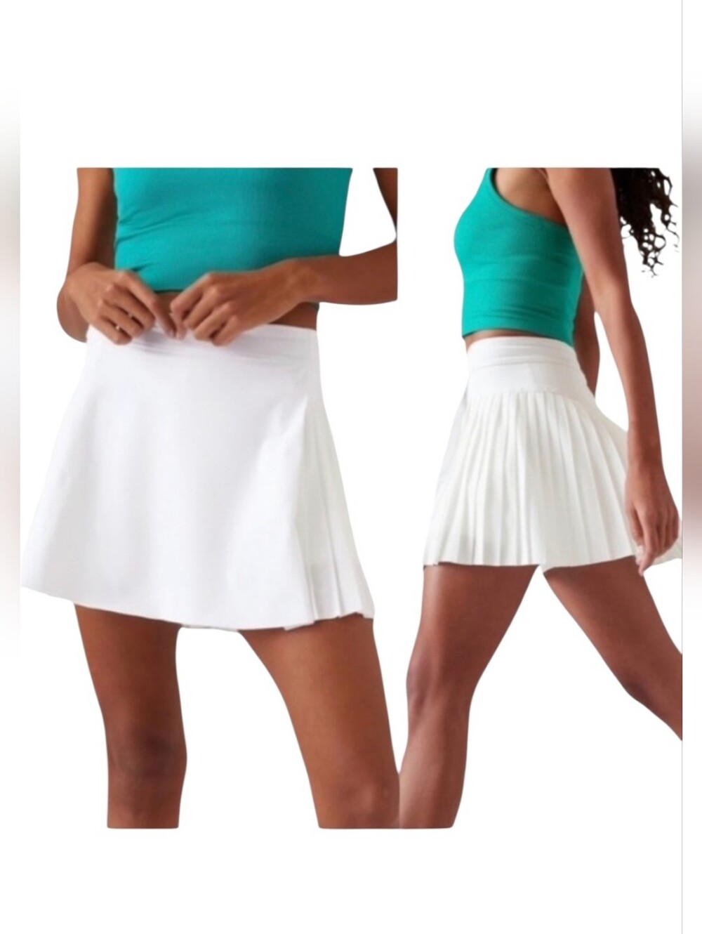 Athleta Advantage White Pleated Activewear Skort - S.            U54